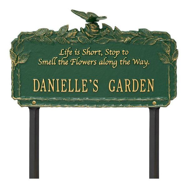 Smell The Flowers Green Dedication Plaque